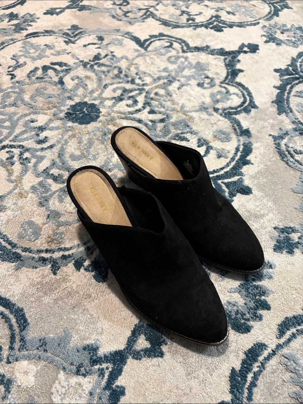 Black Suede Women's Slip-On Mules